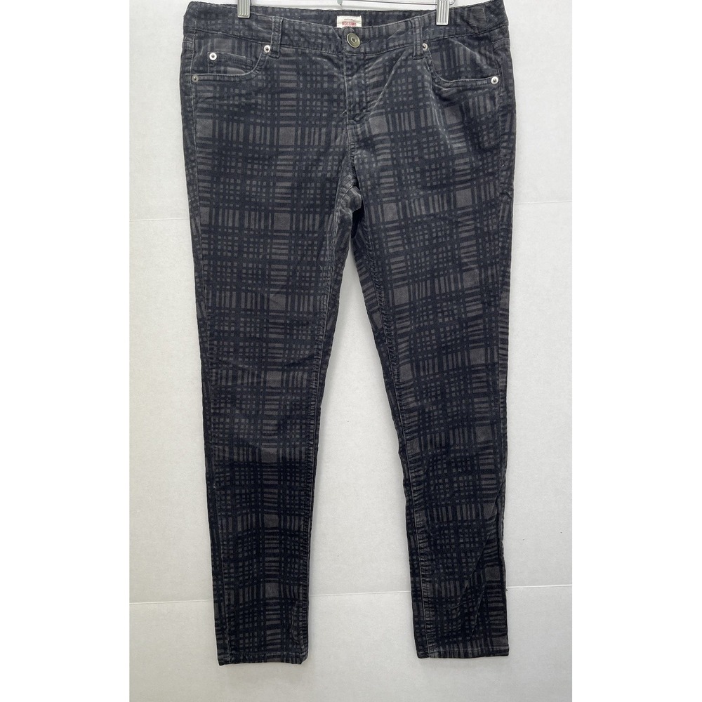 Mossimo Pants Womens Black Gray Plaid Corduroy Dark Academia Gothic (11) Fit 6
